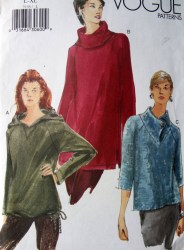 7155 EZ VOGUE PULLOVER SS-LS KNIT TOP HOOD OR NOT PATTERN 6-14